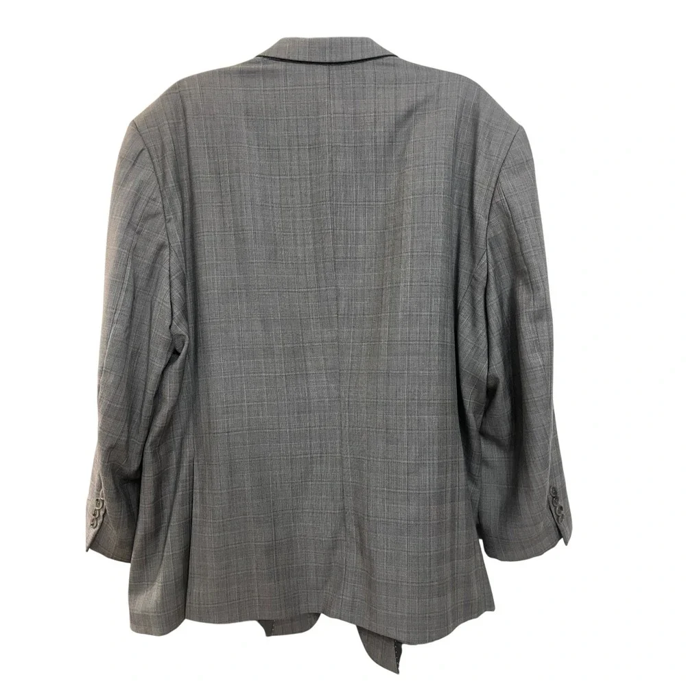 Tommy Hilfiger Mens Grey Plaid Wool Blend Blazer‎ Sport Coat Jacket R50 W45